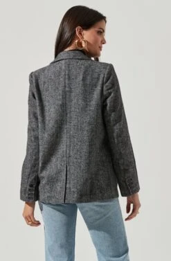 One Button Blazer 13 One Button Blazer -Astr The Label Shop AT16133 BLACK 4