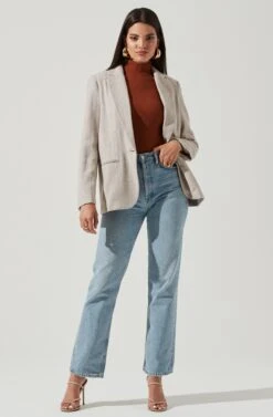 One Button Blazer 16 One Button Blazer -Astr The Label Shop AT16133 TAUPE 1