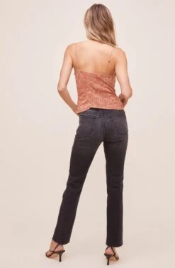 Ruffled Shirred Cami -Astr The Label Shop AT16223 CLAY FLORAL 11