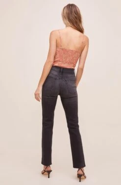 Ruffled Shirred Cami -Astr The Label Shop AT16223 CLAY FLORAL 9