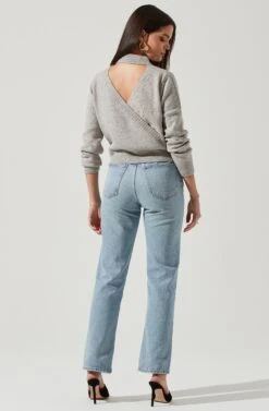 Reversible Open Back Sweater 15 Reversible Open Back Sweater -Astr The Label Shop AT16314 GREY SILVER 5