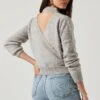 Reversible Open Back Sweater -Astr The Label Shop AT16314 GREY SILVER 6