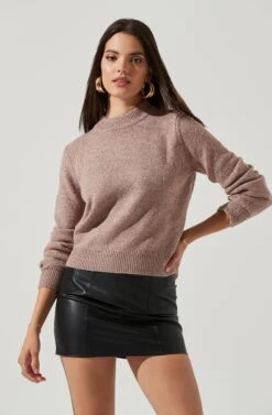 Reversible Open Back Sweater 21 Reversible Open Back Sweater -Astr The Label Shop AT16314 TAUPE PINKMETALLIC 2