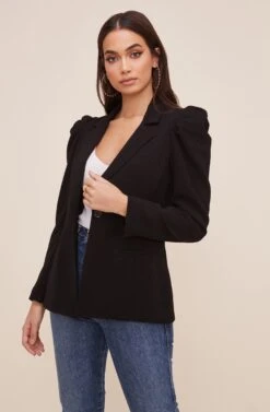 Puff Sleeve Blazer -Astr The Label Shop AT16327 003 BLACK 2