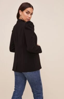 Puff Sleeve Blazer -Astr The Label Shop AT16327 003 BLACK 5
