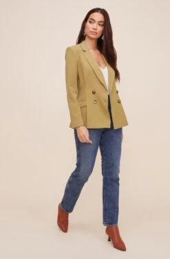 Fitted Pleat Blazer -Astr The Label Shop AT16425 VINTAGEGOLD CC 1