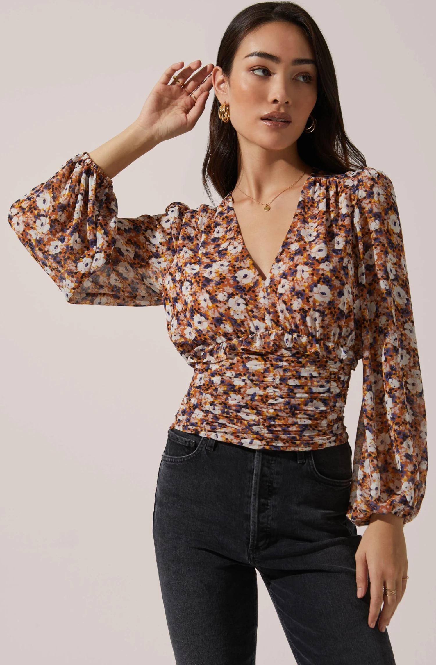 Ruched Bodice Long Sleeve Top 7 Ruched Bodice Long Sleeve Top - Image 5