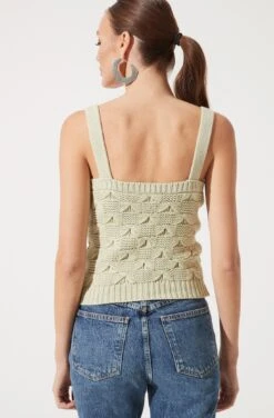 Pointelle Sweater Cami -Astr The Label Shop AT16542 PALE GREEN 1015 1634324e 0aba 4b93 81da b070defc64fe