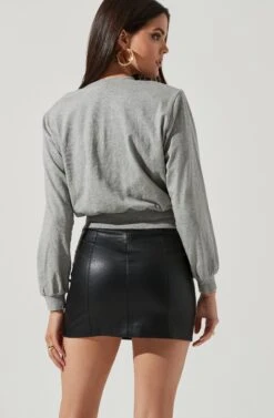 Volume Shoulder Sweatshirt -Astr The Label Shop AT16708L HEATHERGREY 4