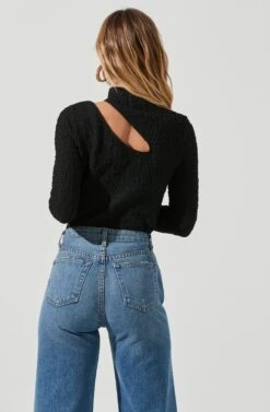Slit Mock Neck Top 23 Slit Mock Neck Top -Astr The Label Shop AT16954 BLACK 6