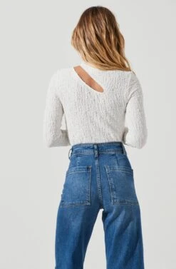 Slit Mock Neck Top 27 Slit Mock Neck Top -Astr The Label Shop AT16954 IVORY 4