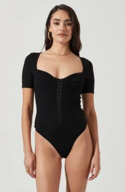 Hook & Eye Bodysuit -Astr The Label Shop AT16960 BLACK 6