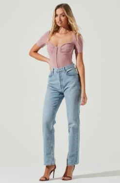 Hook & Eye Bodysuit -Astr The Label Shop AT16960 PINK 1
