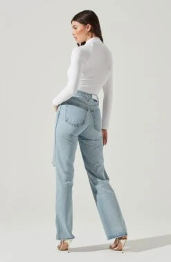 Long Sleeve Cutout Bodysuit 24 Long Sleeve Cutout Bodysuit -Astr The Label Shop AT16961 WHITE 5