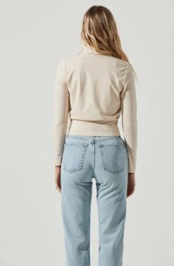 Long Sleeve Mock Neck Shrug -Astr The Label Shop AT16970 CREAM 1