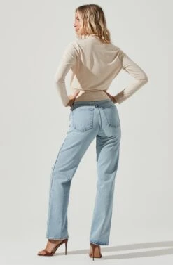 Long Sleeve Mock Neck Shrug -Astr The Label Shop AT16970 CREAM 2