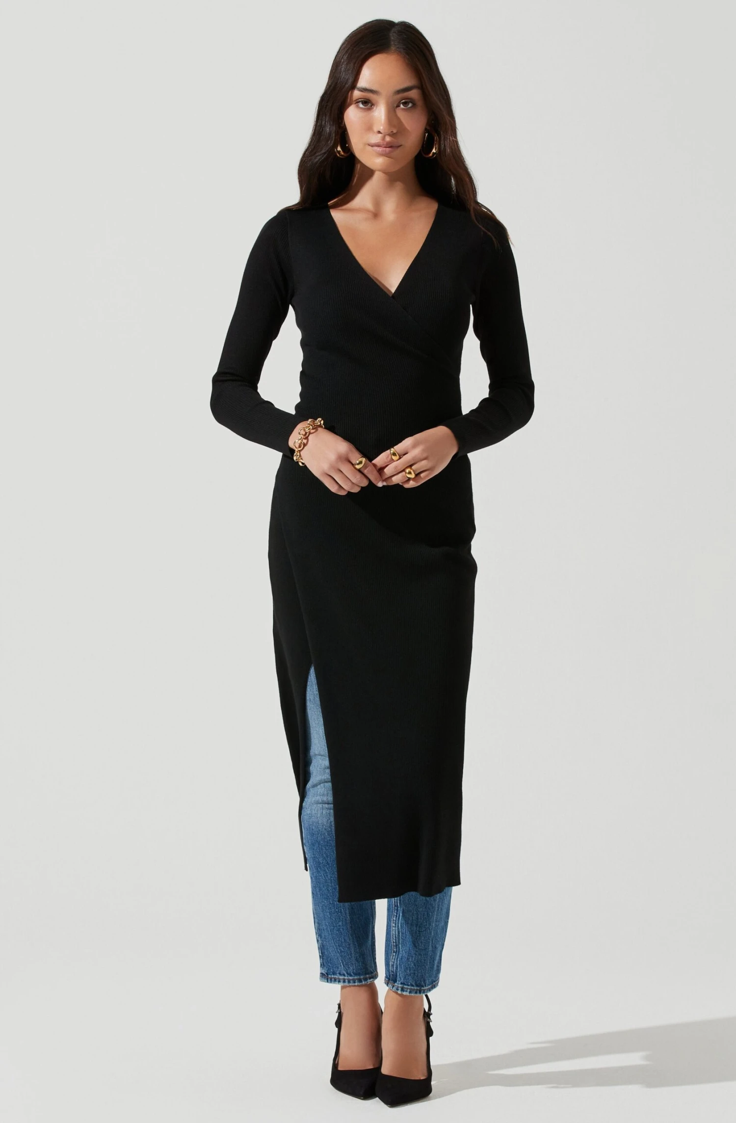 Hi Slit Cross Front Sweater 11 Hi Slit Cross Front Sweater - Image 9