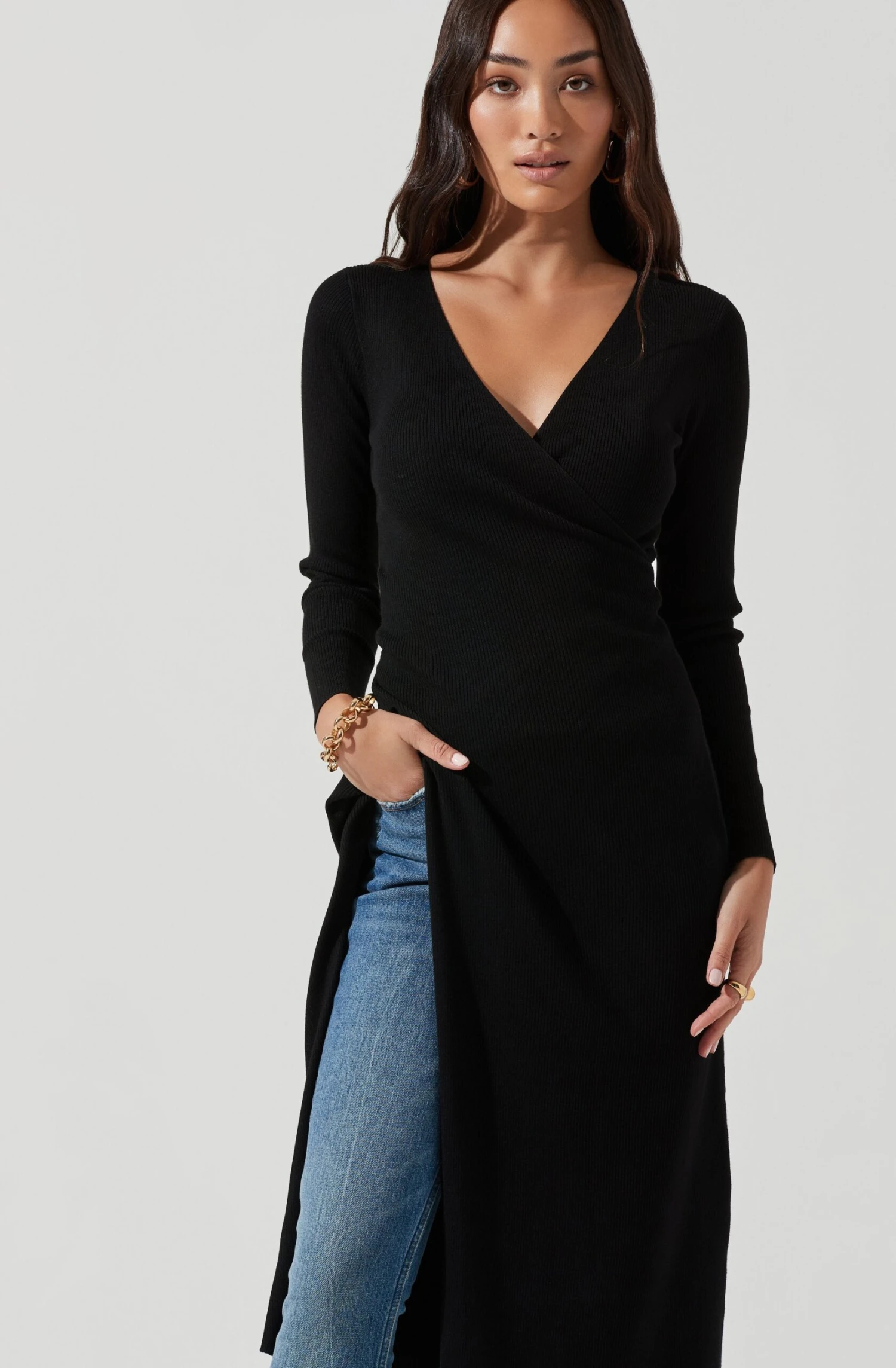 Hi Slit Cross Front Sweater 13 Hi Slit Cross Front Sweater - Image 11