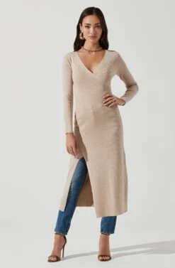 Hi Slit Cross Front Sweater