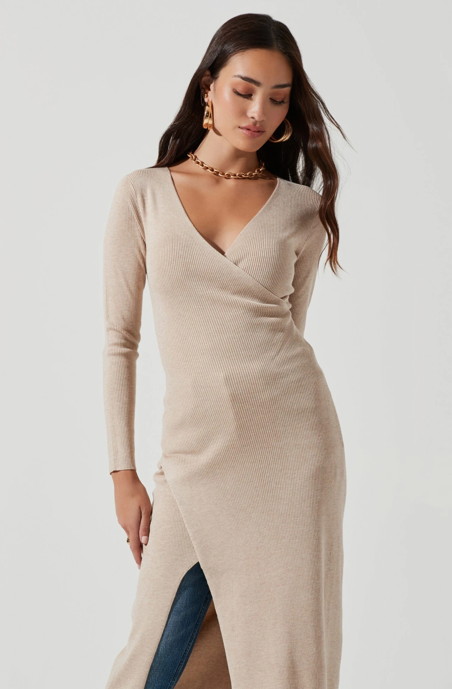 Hi Slit Cross Front Sweater 6 Hi Slit Cross Front Sweater - Image 4