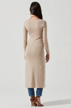 Hi Slit Cross Front Sweater 24 Hi Slit Cross Front Sweater -Astr The Label Shop AT16985 CREAM 1220