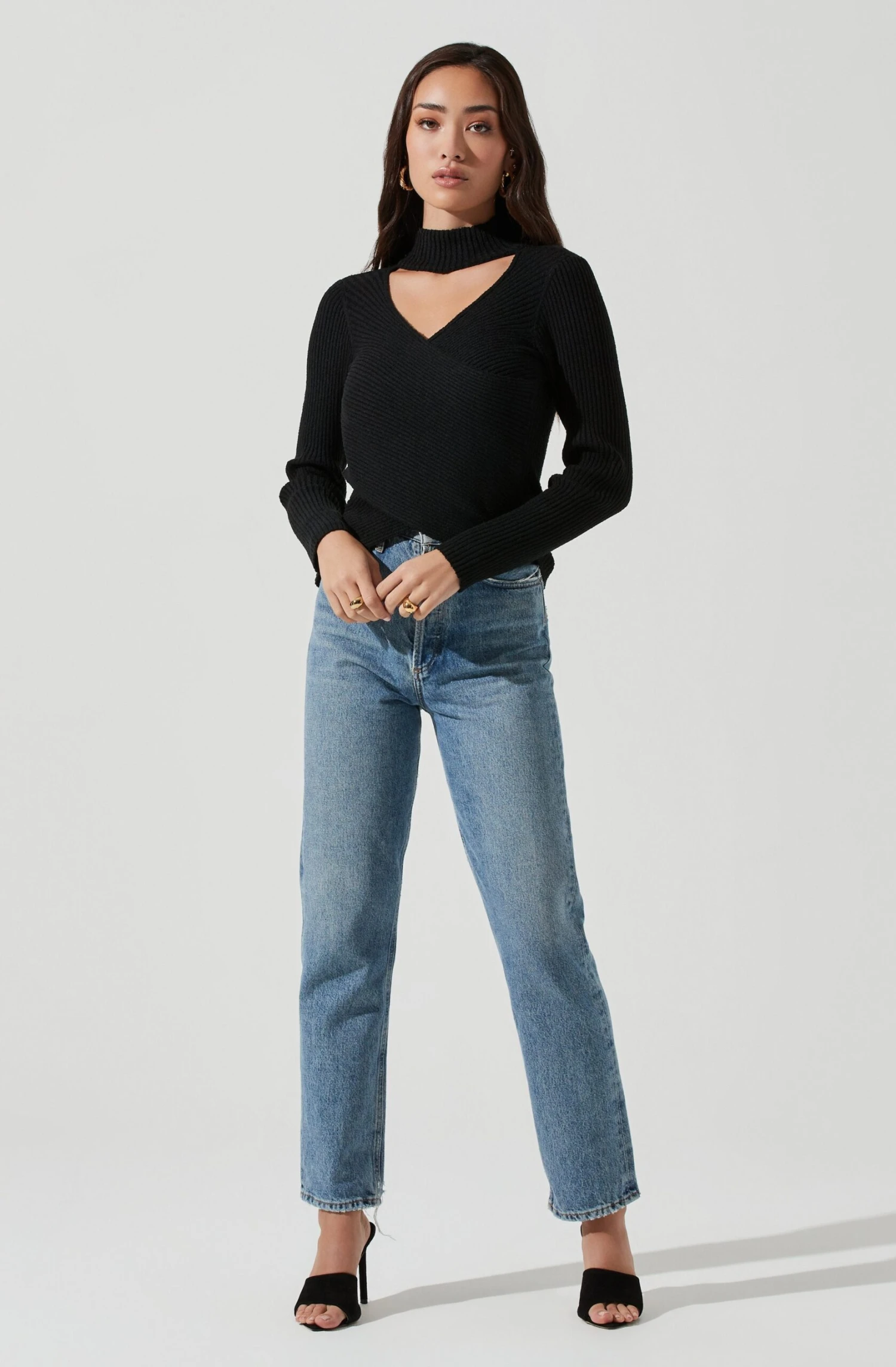 Mock Neck Cross Front Sweater 5 Mock Neck Cross Front Sweater - Image 3