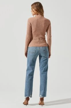 Mock Neck Cross Front Sweater 30 Mock Neck Cross Front Sweater -Astr The Label Shop AT17003 BLUSH 0869