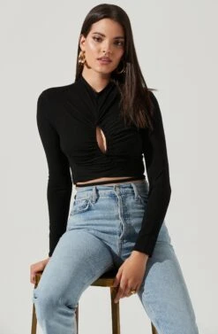 Reseda Cutout Tie Waist Top