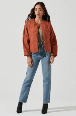 Lightweight Padded Jacket -Astr The Label Shop AT17062 CLAY 1109