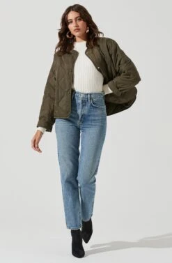 Lightweight Padded Jacket -Astr The Label Shop AT17062 GREEN 1797