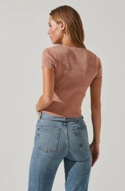 Cap Sleeve Ribbed Sweetheart Top -Astr The Label Shop AT17074 MAUVE 4