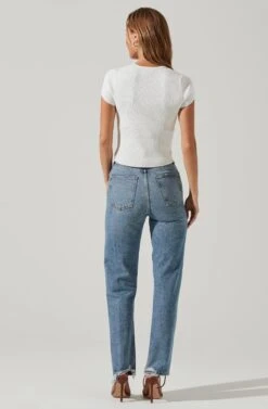 Cap Sleeve Ribbed Sweetheart Top -Astr The Label Shop AT17074 WHITE 4