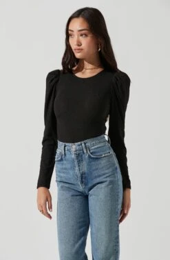 Multi Back Cutout Bodysuit -Astr The Label Shop AT17094 BLACK 1366