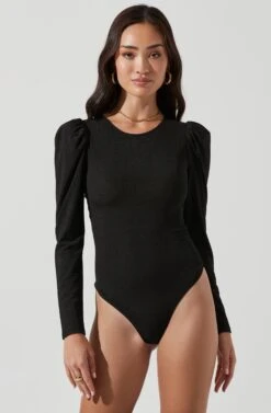 Multi Back Cutout Bodysuit -Astr The Label Shop AT17094 BLACK 1377