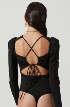 Multi Back Cutout Bodysuit -Astr The Label Shop AT17094 BLACK 1382