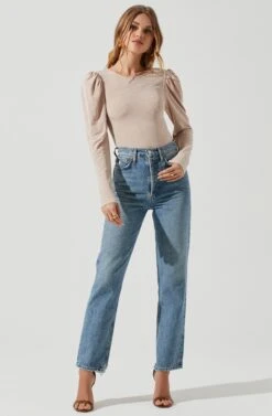 Multi Back Cutout Bodysuit -Astr The Label Shop AT17094 CREAM 0902