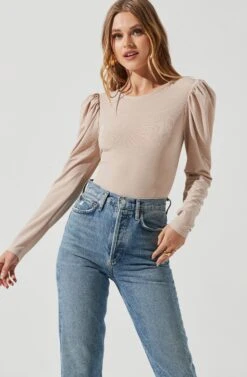 Multi Back Cutout Bodysuit -Astr The Label Shop AT17094 CREAM 0909