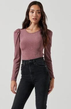 Multi Back Cutout Bodysuit -Astr The Label Shop AT17094 MAUVE 0990