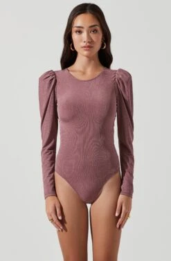 Multi Back Cutout Bodysuit -Astr The Label Shop AT17094 MAUVE 1002