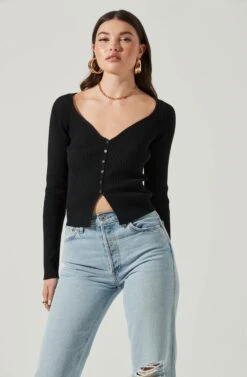 Long Sleeve V Neck Cardigan