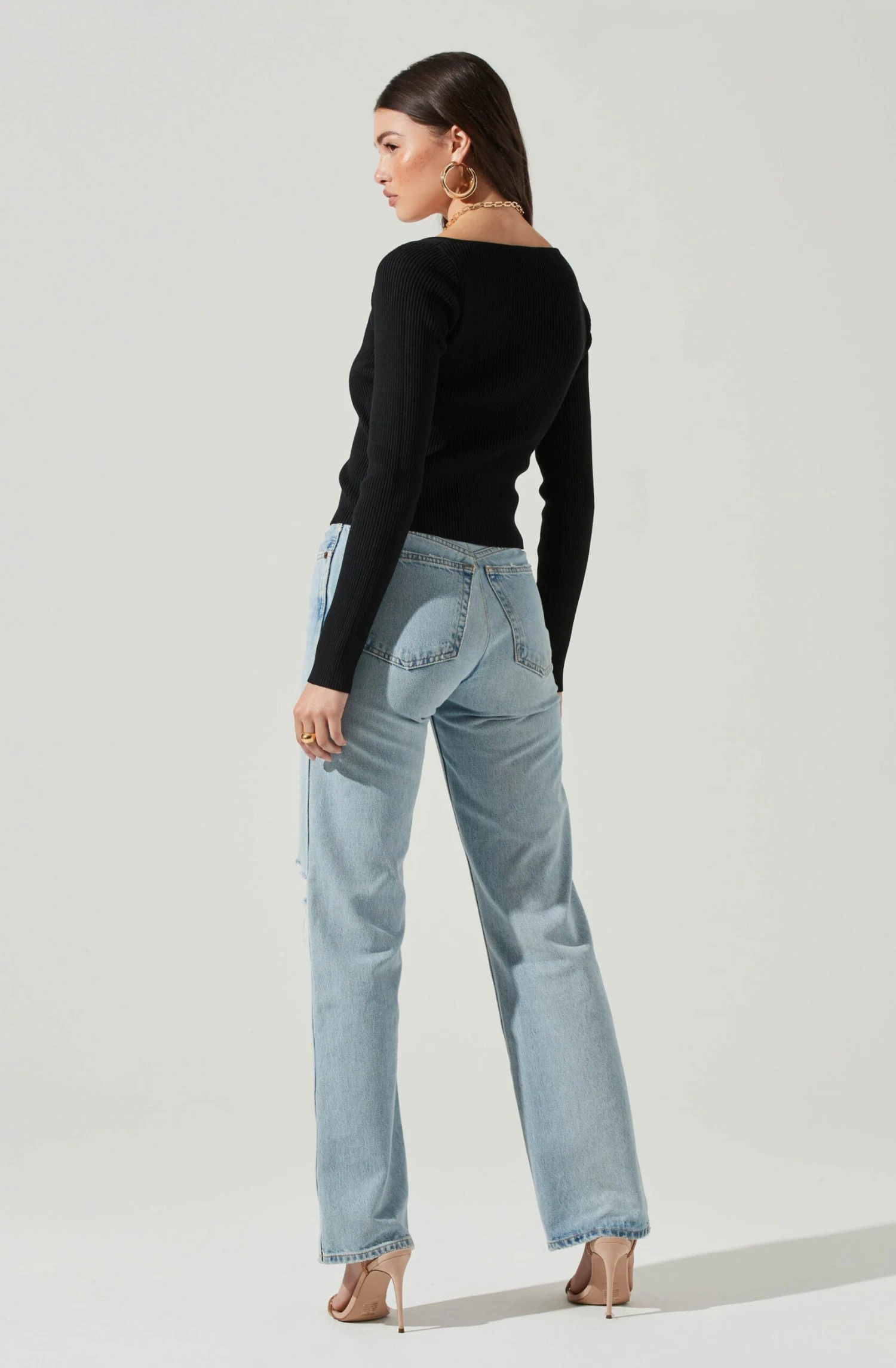 Long Sleeve V Neck Cardigan 7 Long Sleeve V Neck Cardigan - Image 5