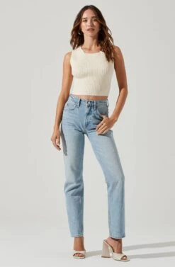 Tie Back Sweater Tank Top -Astr The Label Shop AT17237 CREAM 1