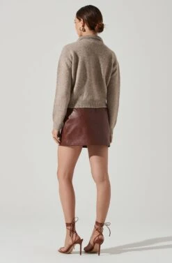 Polo Cable Knit Sweater 8 Polo Cable Knit Sweater -Astr The Label Shop AT17428 TAUPE 4