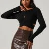 Criss Cross Ballet Crop Top -Astr The Label Shop AT17447 BLACK 2
