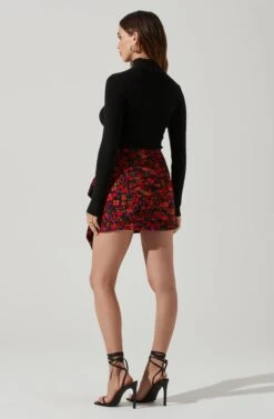 Antonella Mock Neck Cutout Sweater -Astr The Label Shop AT17464 BLACK 4