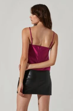 Satin Cowl Neck Cami 17 Satin Cowl Neck Cami -Astr The Label Shop AT17502 FUCHSIA 3