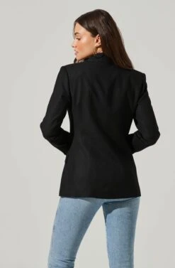 Fitted Buttoned Blazer -Astr The Label Shop AT17557 BLACK 5