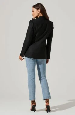 Fitted Buttoned Blazer -Astr The Label Shop AT17557 BLACK 6