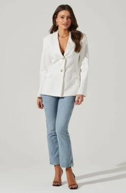 Fitted Buttoned Blazer -Astr The Label Shop AT17557 IVORY 1