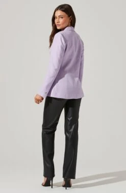 Fitted Buttoned Blazer -Astr The Label Shop AT17557 LILAC 6